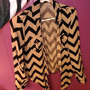 Chevron button up top